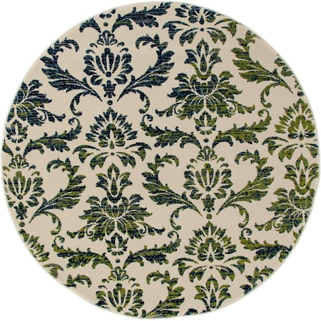 Art Carpet 8 Ft. Bastille Collection Victorian Woven Round Area Rug, Cream 841864110320